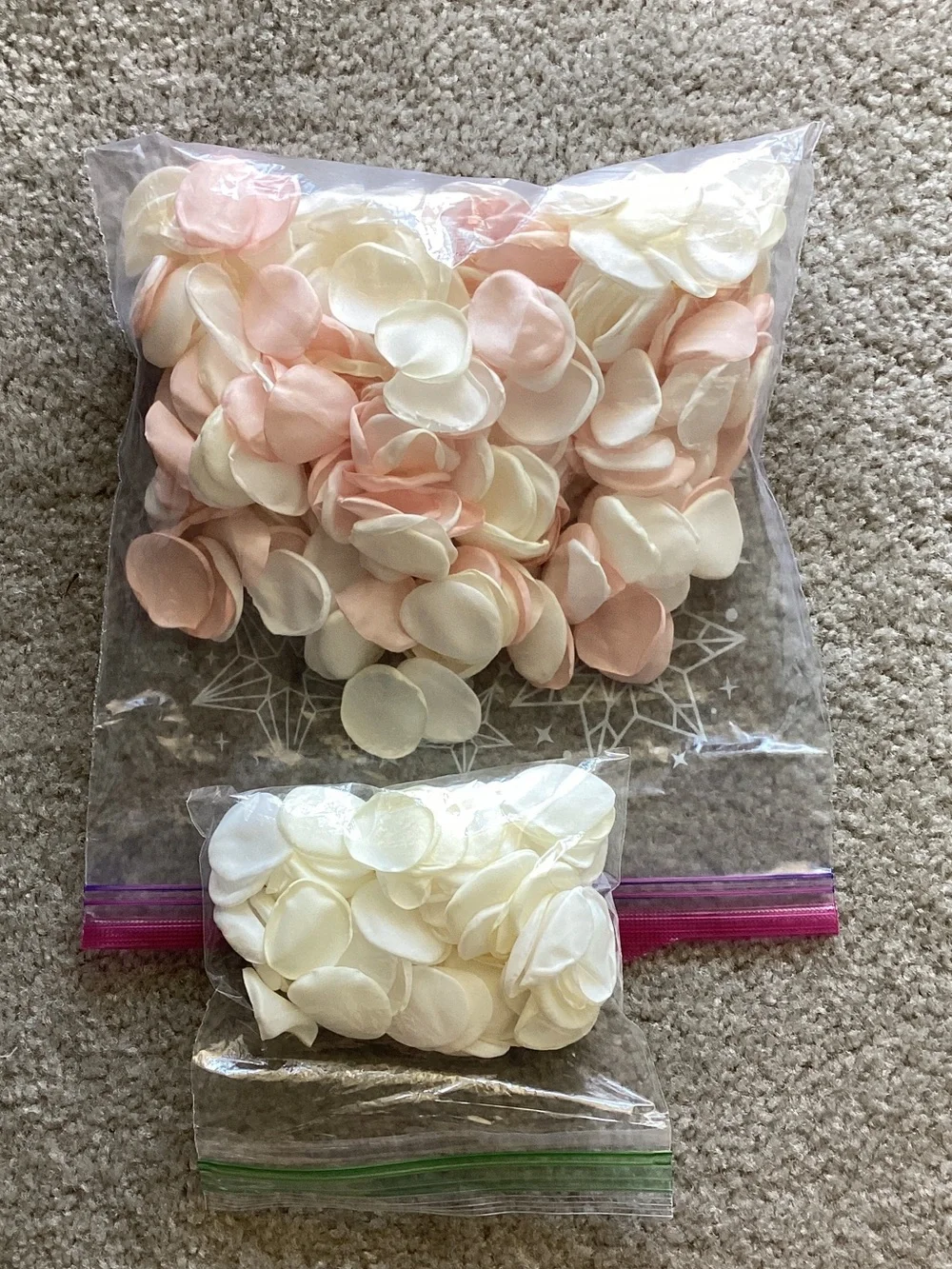 Faux Silk Flower Petal Confetti for flower girl basket - Blush & Cream